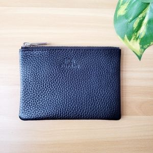 Leather pouch coin wallet catch all cosmetic case